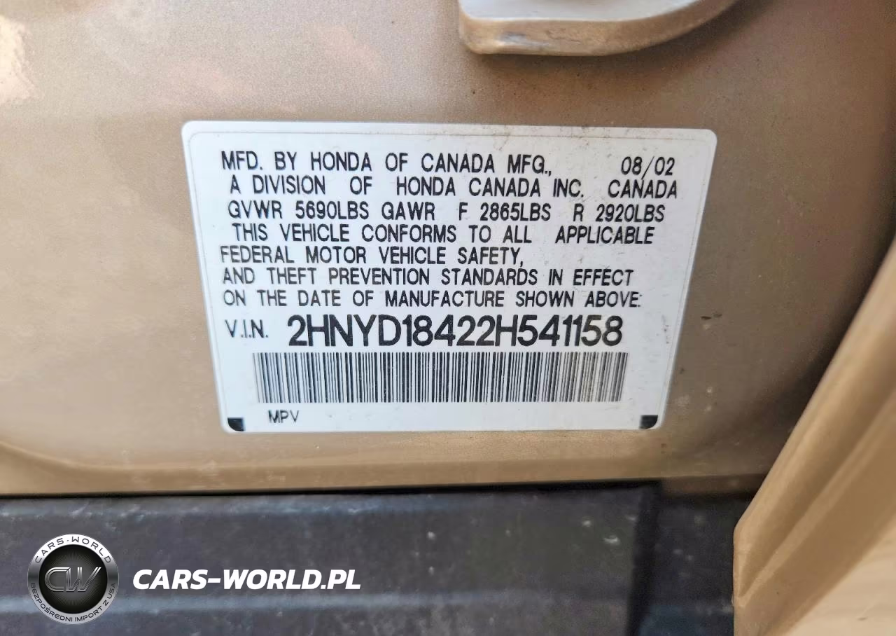 2002 Acura Mdx VIN:2HNYD18422H541158 - 13
