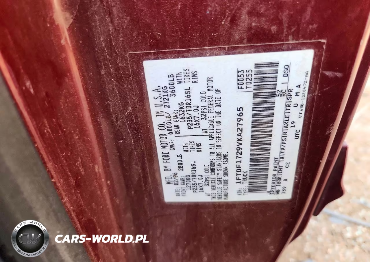 1997 Ford F150 VIN:1FTDF1729VKA27965 - 12