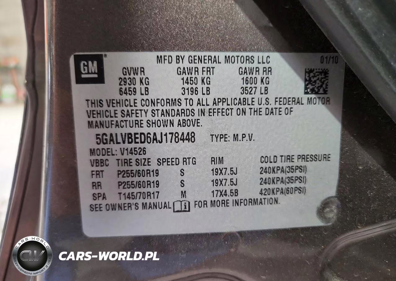 2010 Buick Enclave Cxl VIN:5GALVBED6AJ178448 - 12