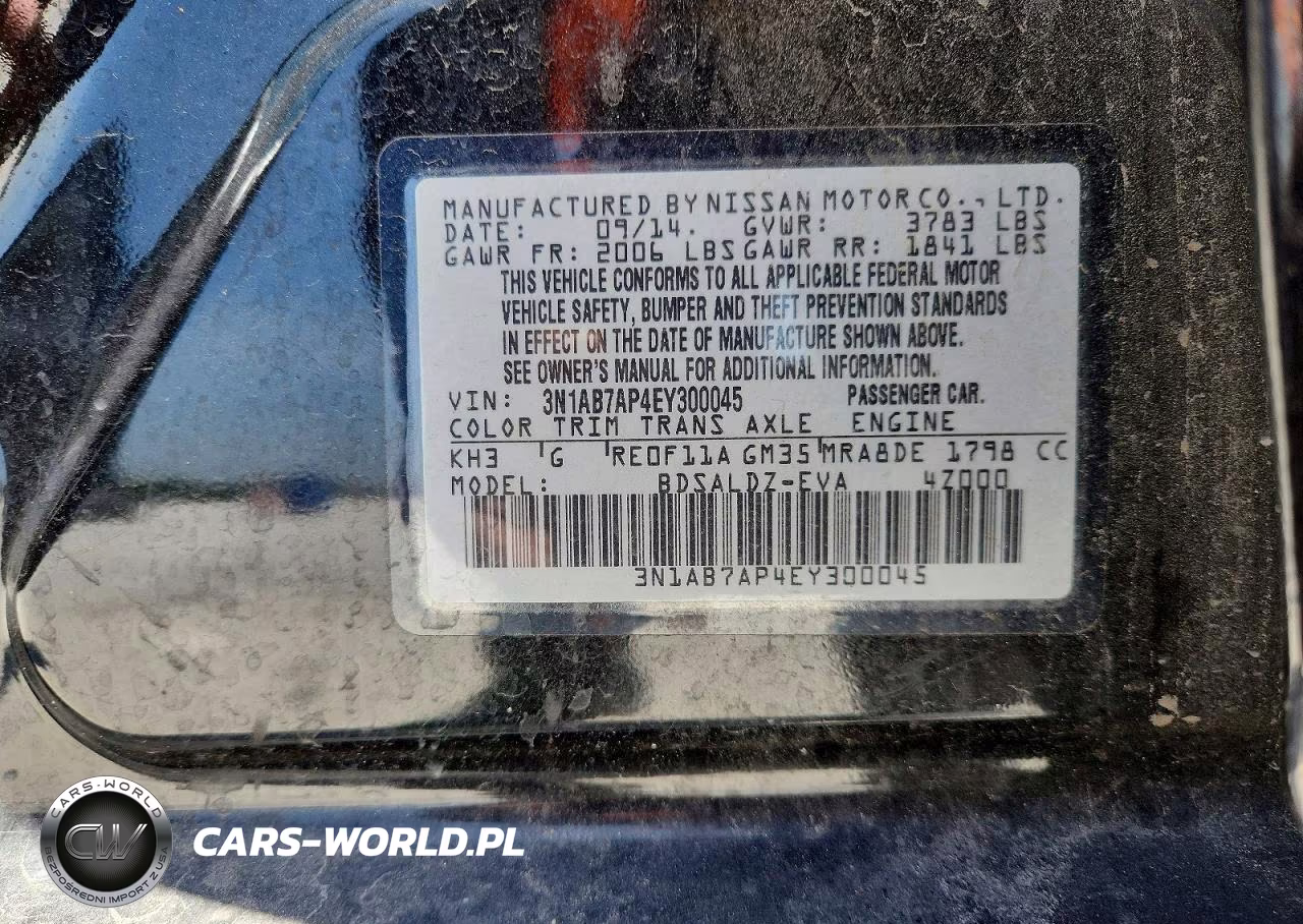 2014 Nissan Sentra Sv VIN:3N1AB7AP4EY300045 - 12