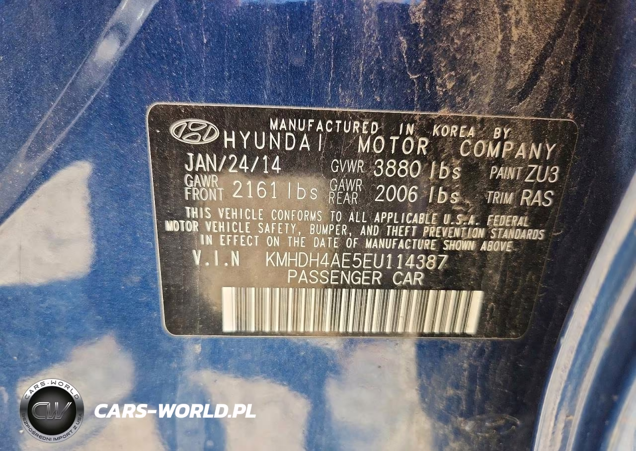 2014 Hyundai Elantra Se VIN:KMHDH4AE5EU114387 - 12