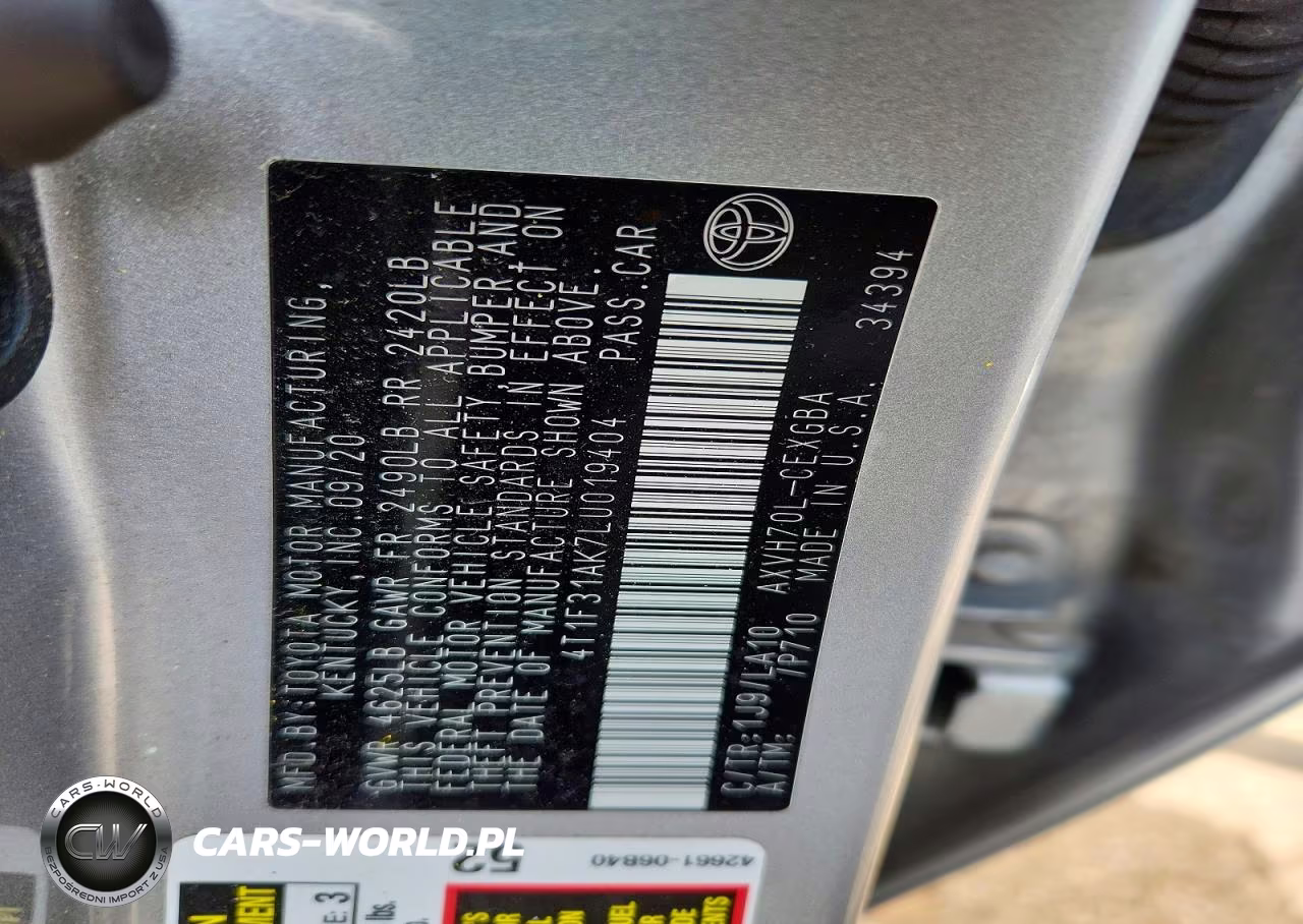 2020 Toyota Camry Xle VIN:4T1F31AK7LU019404 - 12