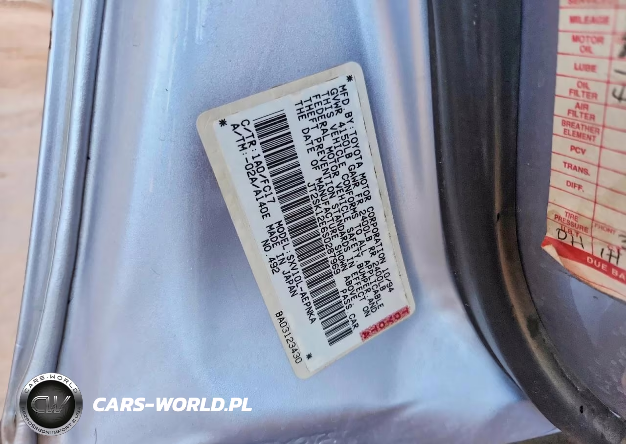 1995 Toyota Camry Le VIN:JT2SK12E6S0287969 - 13