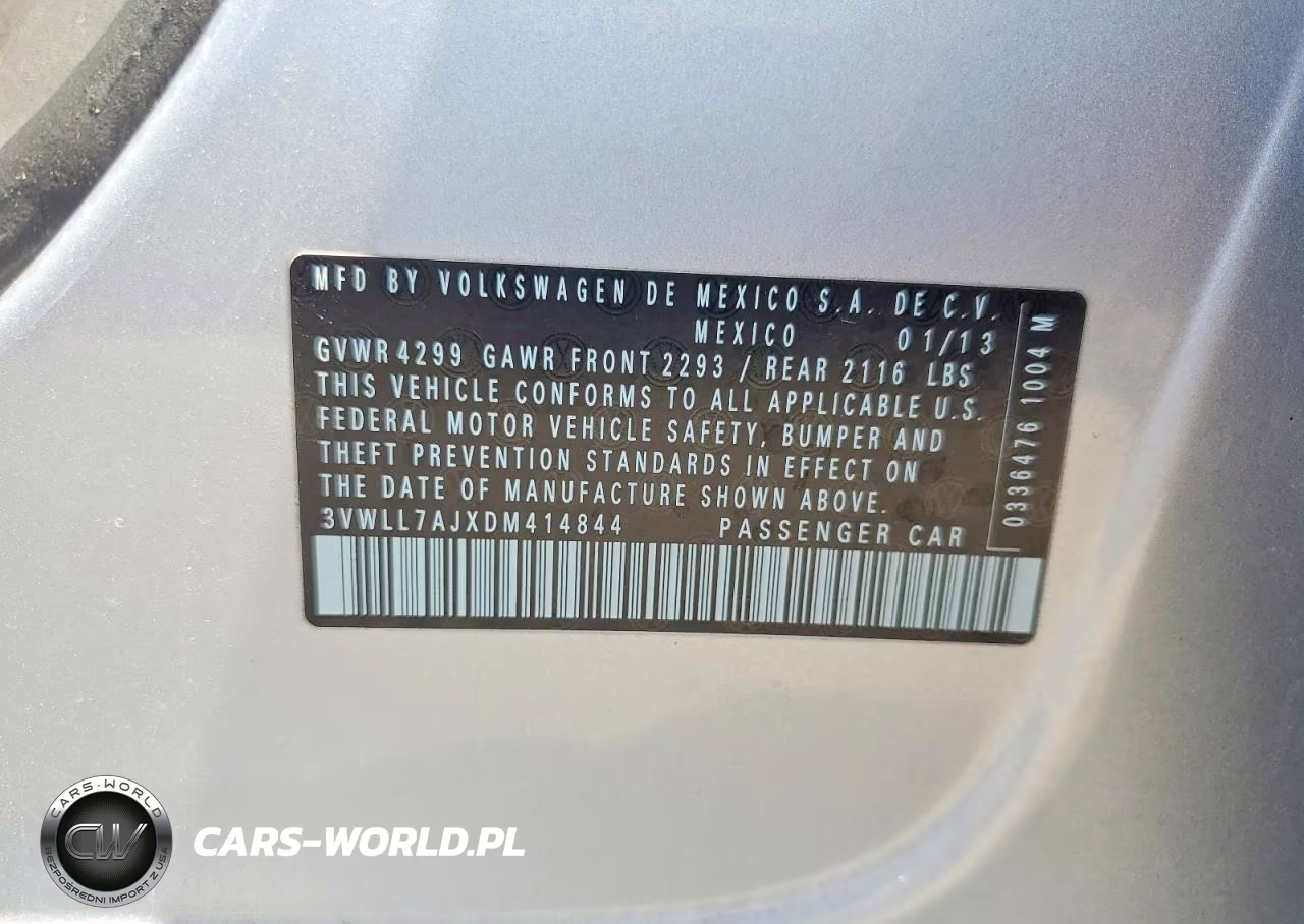 2013 Volkswagen Jetta Tdi VIN:3VWLL7AJXDM414844 - 12