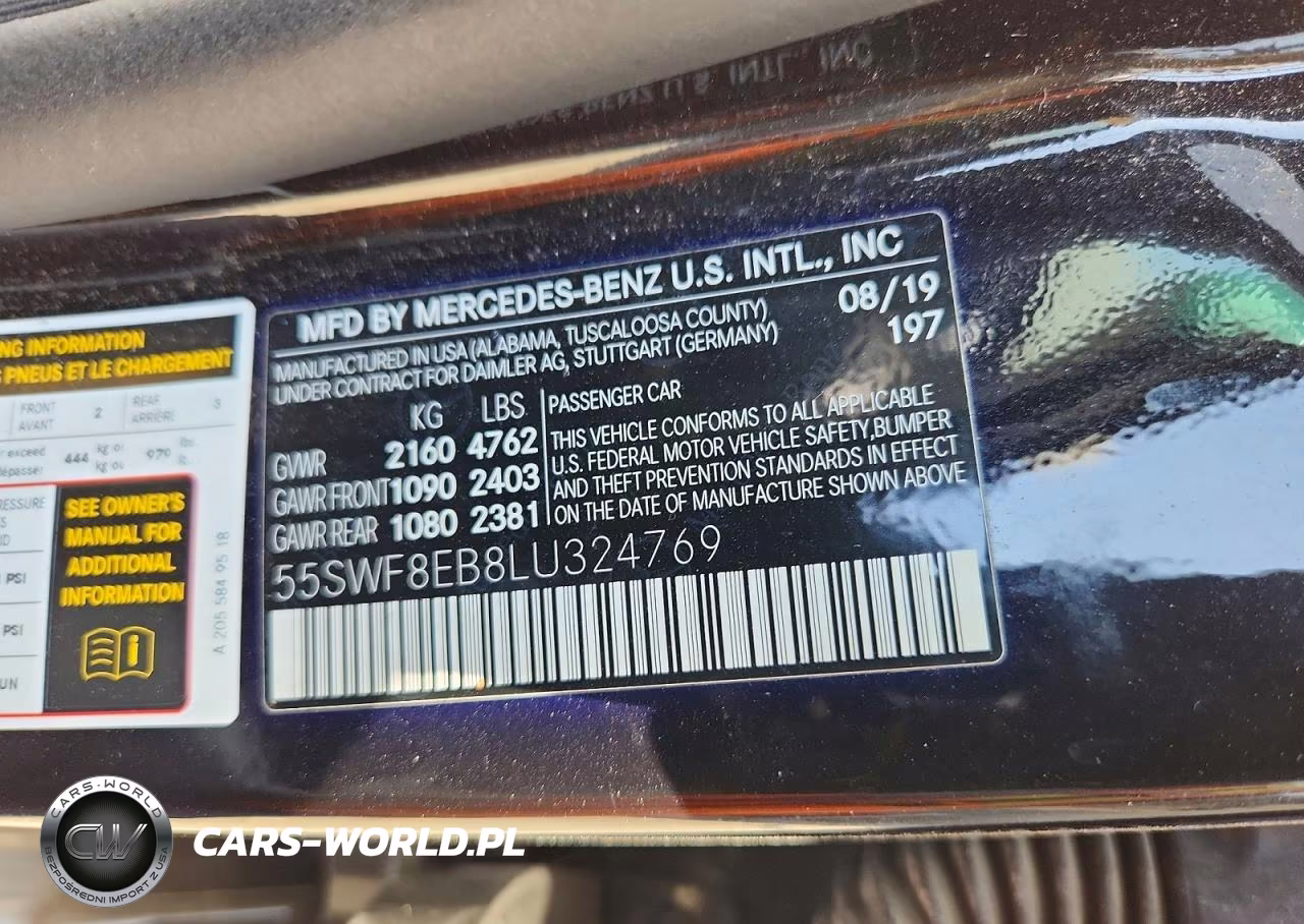 2020 Mercedes-Benz C 300 4Matic VIN:55SWF8EB8LU324769 - 12