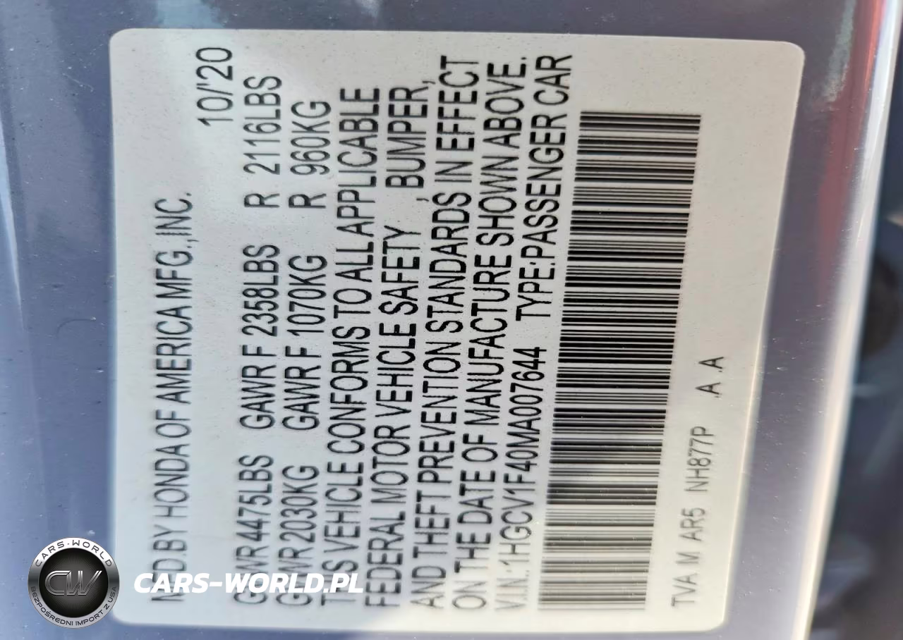 2021 Honda Accord Sport Se VIN:1HGCV1F40MA007644 - 13