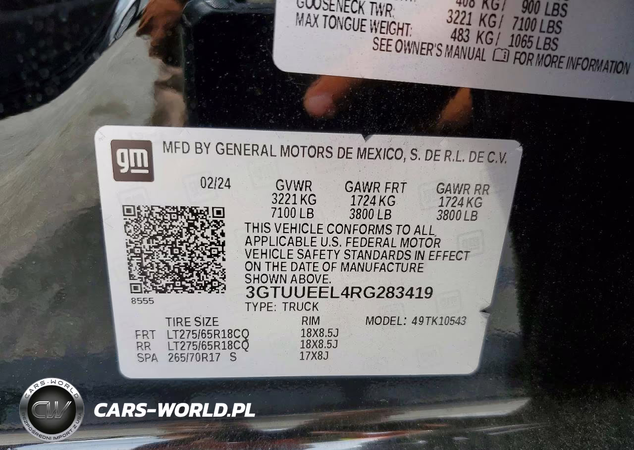 2024 GMC Sierra K1500 At4 VIN:3GTUUEEL4RG283419 - 12