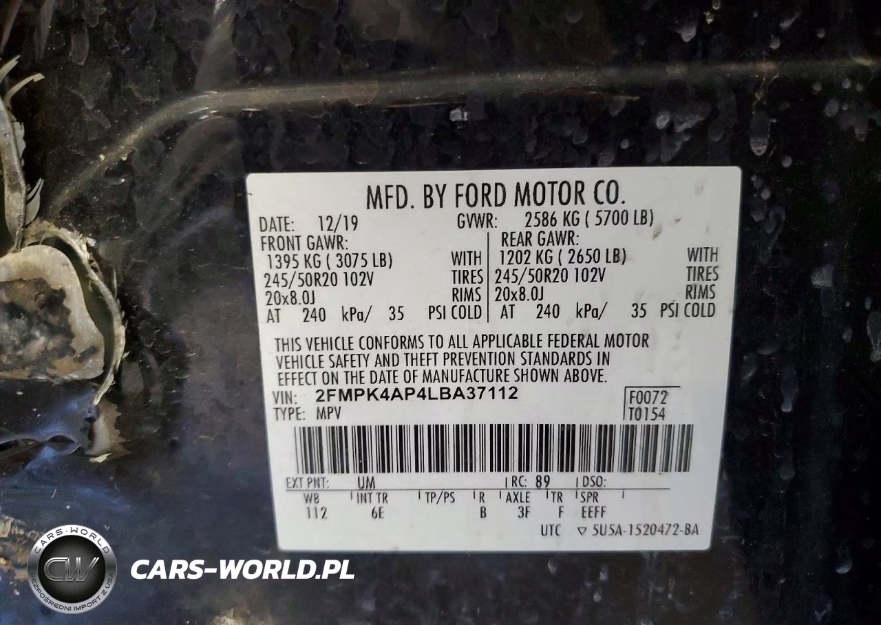 2020 Ford Edge St VIN:2FMPK4AP4LBA37112 - 14