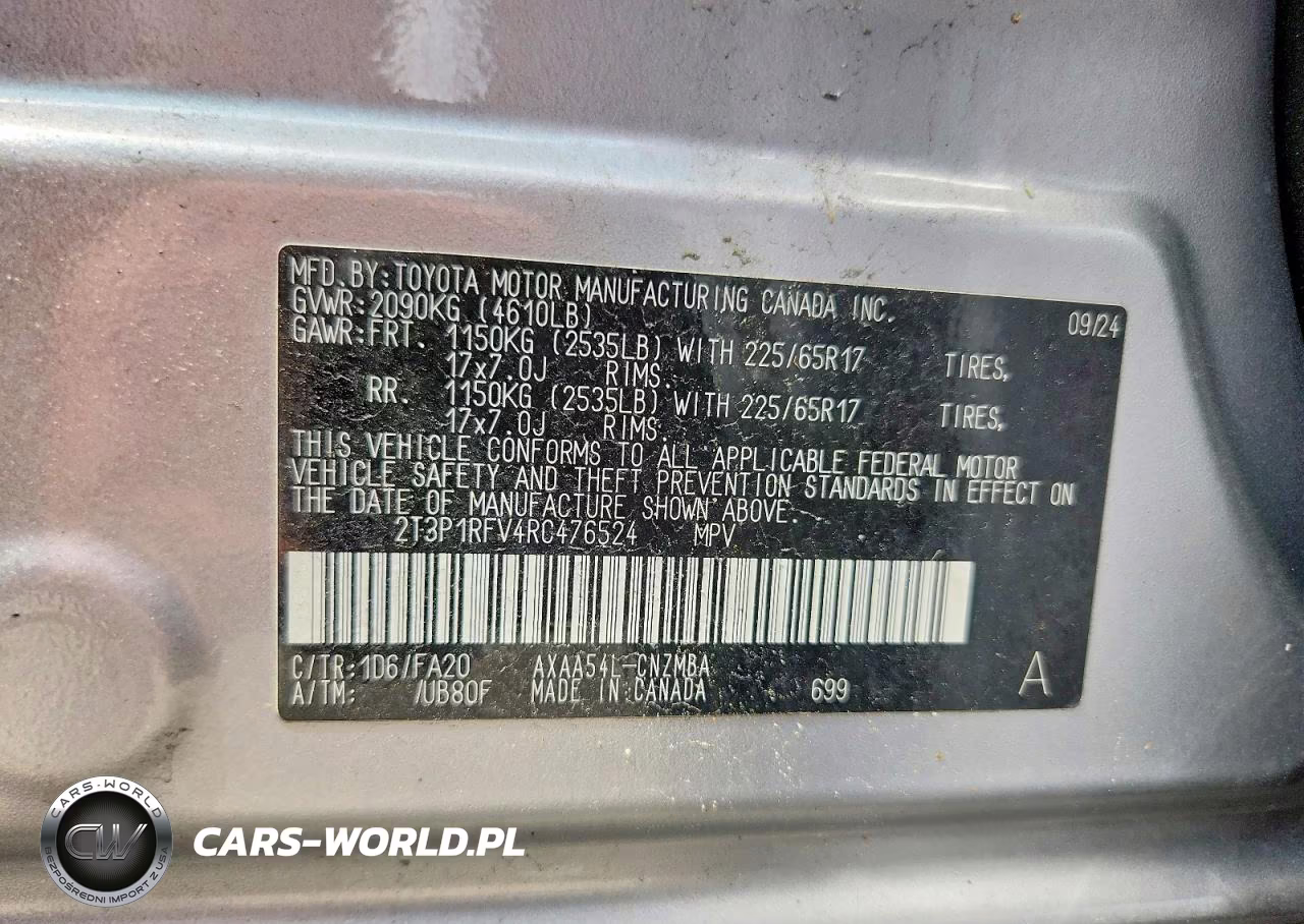 2024 Toyota Rav4 Xle VIN:2T3P1RFV4RC476524 - 13