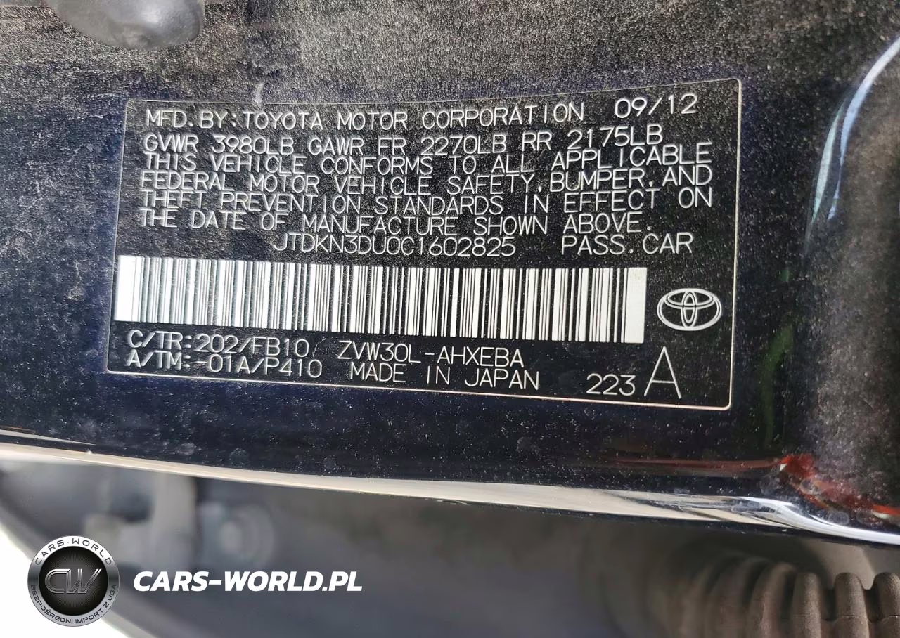 2012 Toyota Prius Three VIN:JTDKN3DU0C1602825 - 12