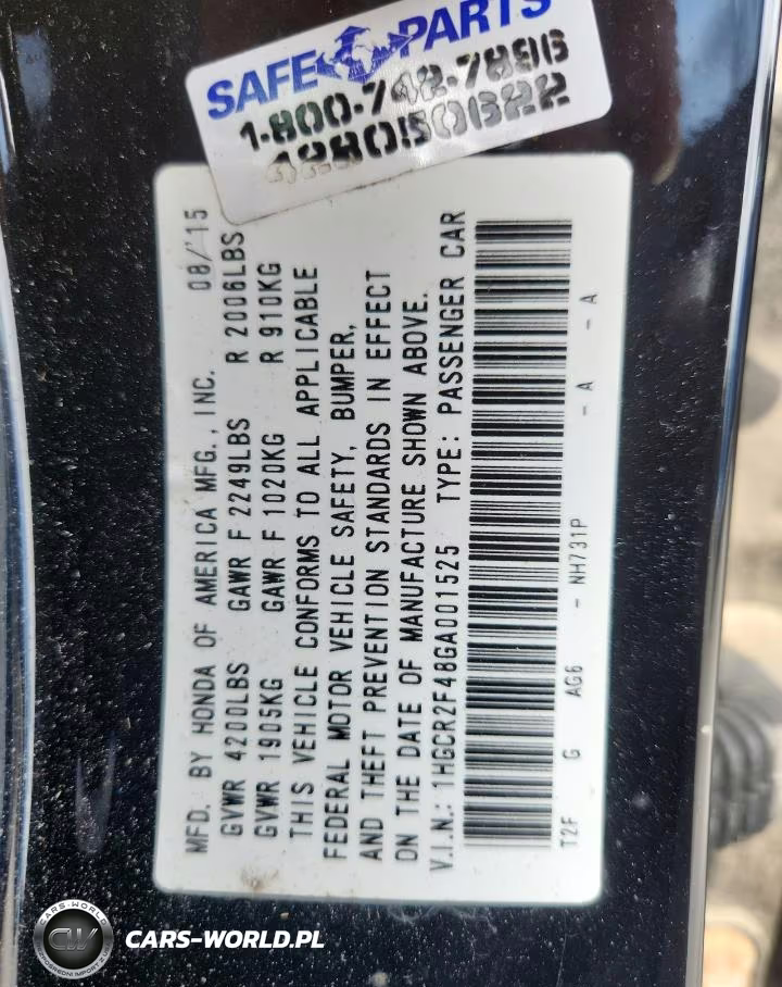 2016 Honda Accord Lx VIN:1HGCR2F48GA001525 - 13