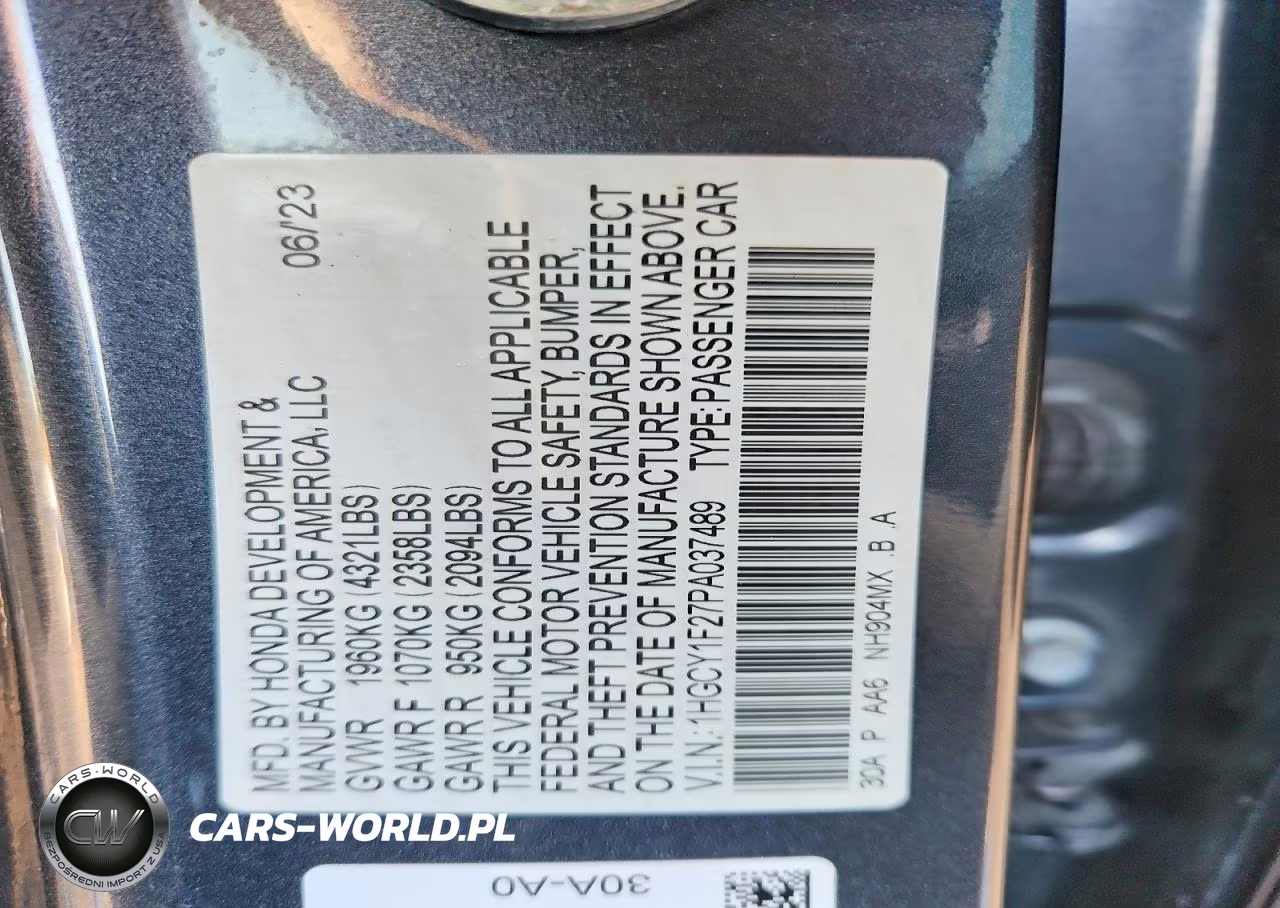 2023 Honda Accord Lx VIN:1HGCY1F27PA037489 - 12