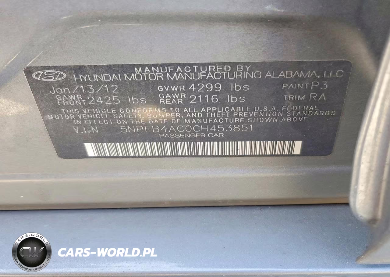 2012 Hyundai Sonata Gls VIN:5NPEB4AC0CH453851 - 12