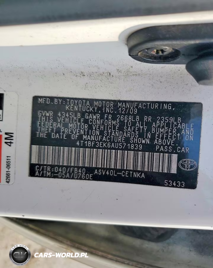 2010 Toyota Camry Le VIN:4T1BF3EK6AU571839 - 12