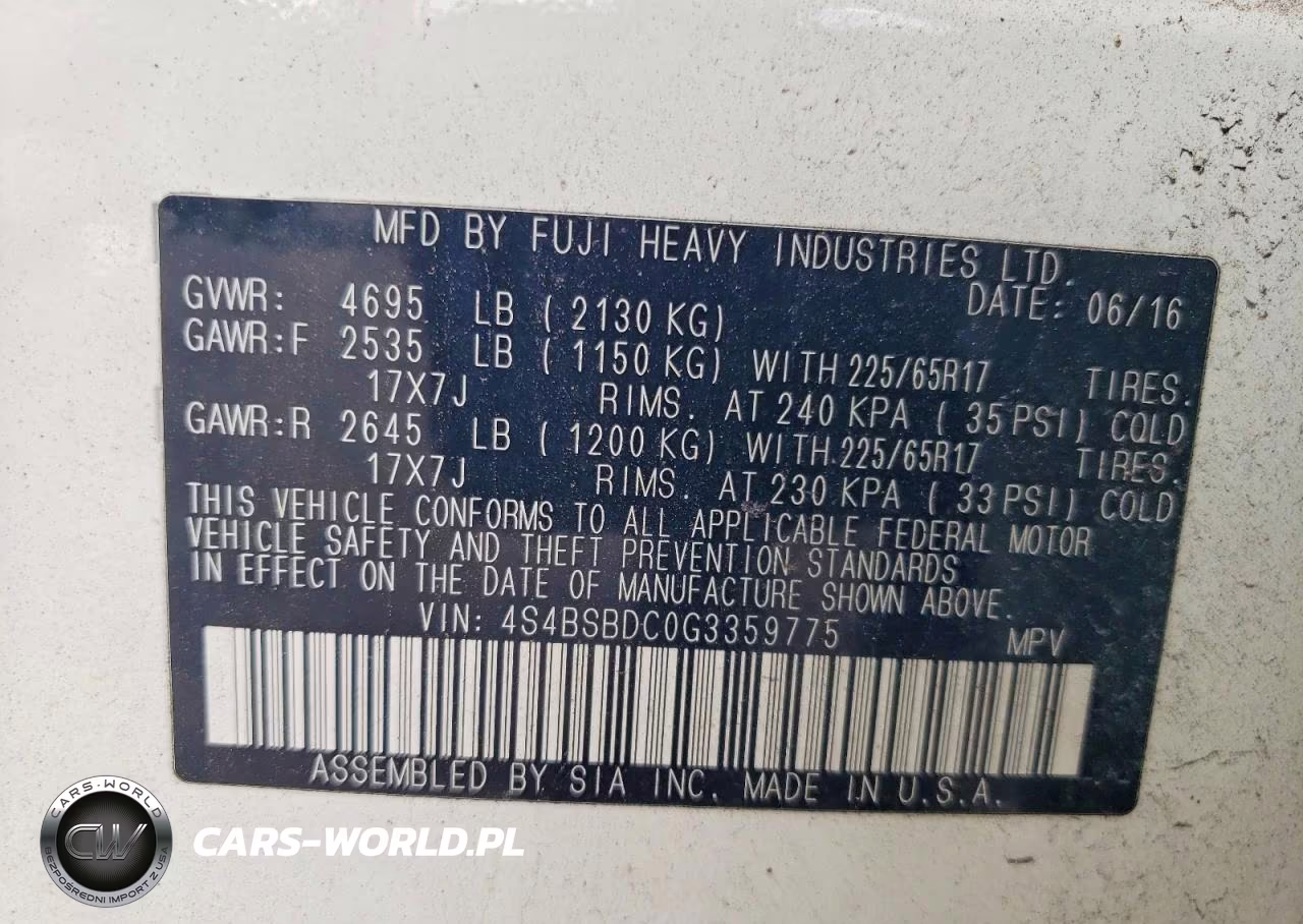2016 Subaru Outback 2.5I Premium VIN:4S4BSBDC0G3359775 - 13