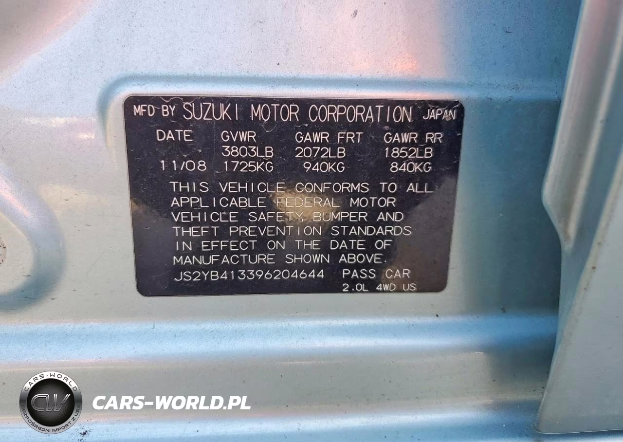 2009 Suzuki Sx4 Technology VIN:JS2YB413396204644 - 13