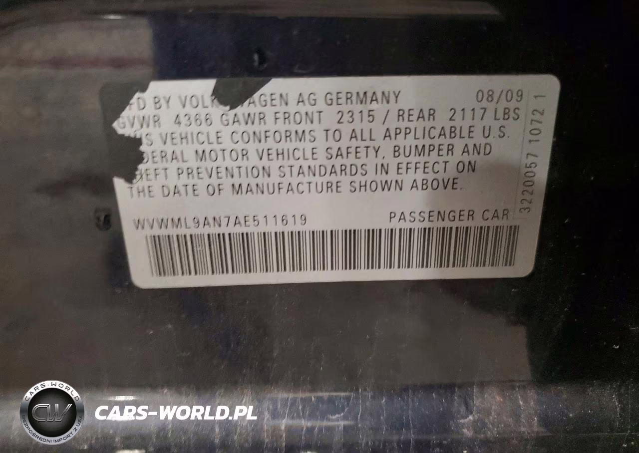 2010 Volkswagen Cc Sport VIN:WVWML9AN7AE511619 - 13