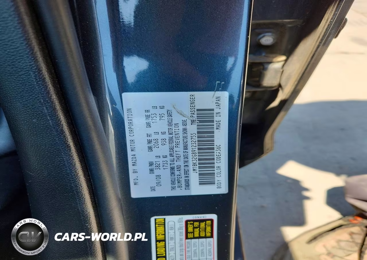 2009 Mazda 3 I VIN:JM1BK32G891232755 - 12