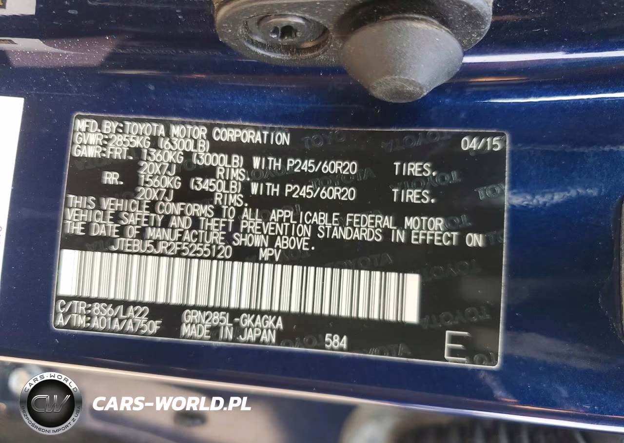 2015 Toyota 4Runner Limited VIN:JTEBU5JR2F5255120 - 13