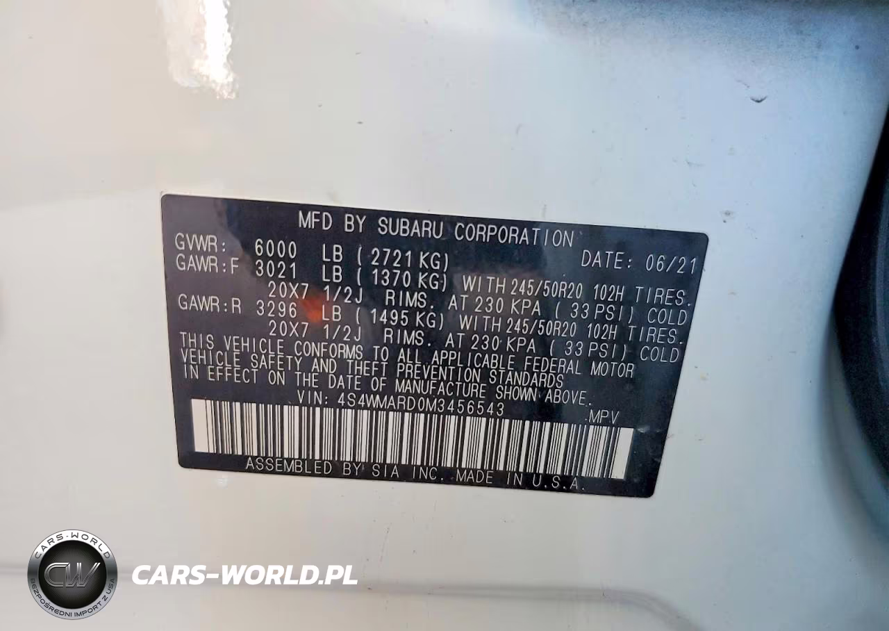 2021 Subaru Ascent Touring VIN:4S4WMARD0M3456543 - 13