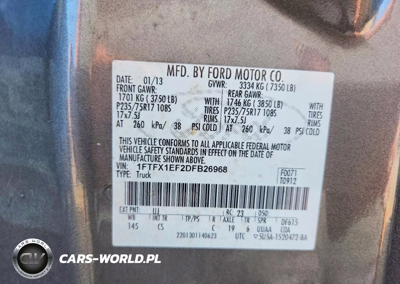 2013 Ford F150 Super Cab VIN:1FTFX1EF2DFB26968 - 12
