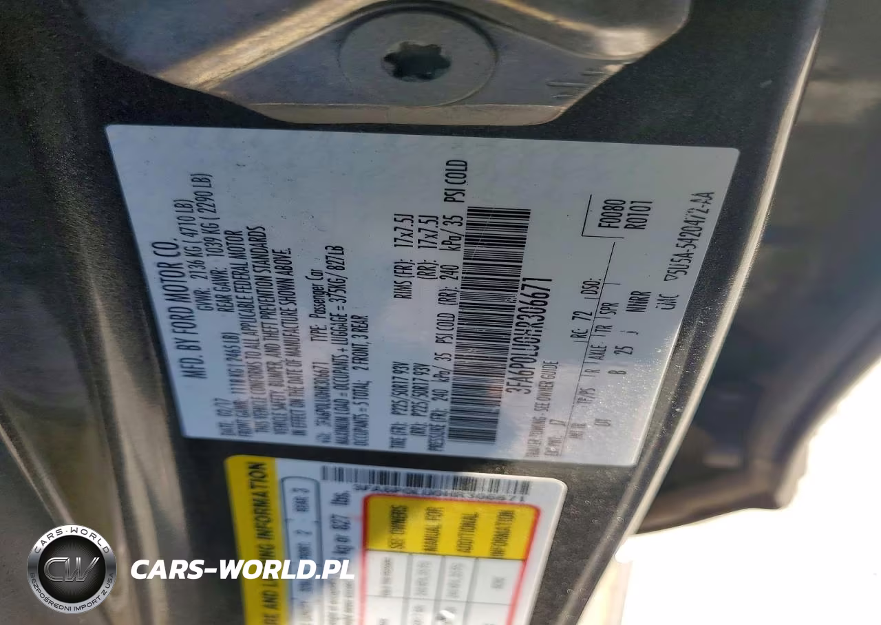 2017 Ford Fusion Se Hybrid VIN:3FA6P0LU0HR306671 - 12