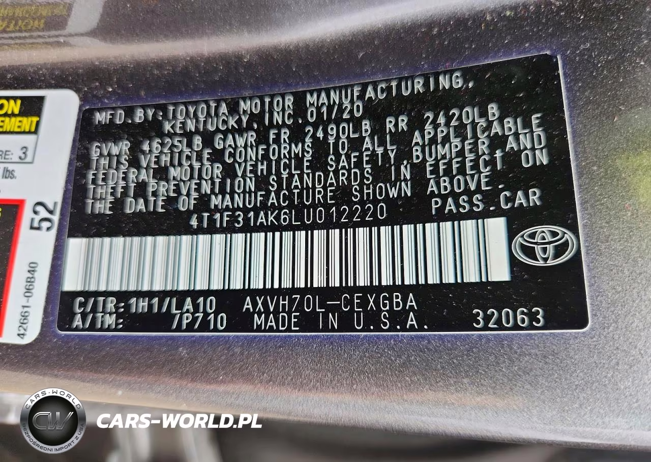 2020 Toyota Camry Xle VIN:4T1F31AK6LU012220 - 13