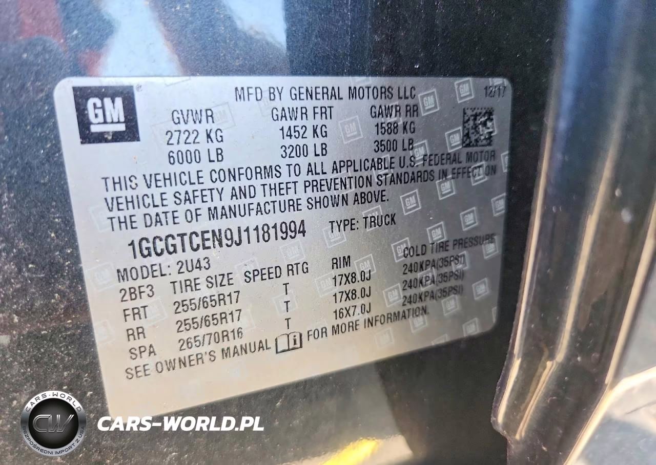 2018 Chevrolet Colorado Lt VIN:1GCGTCEN9J1181994 - 12