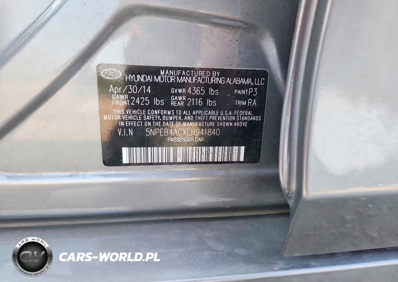 2014 Hyundai Sonata Gls VIN:5NPEB4ACXEH941840 - 12