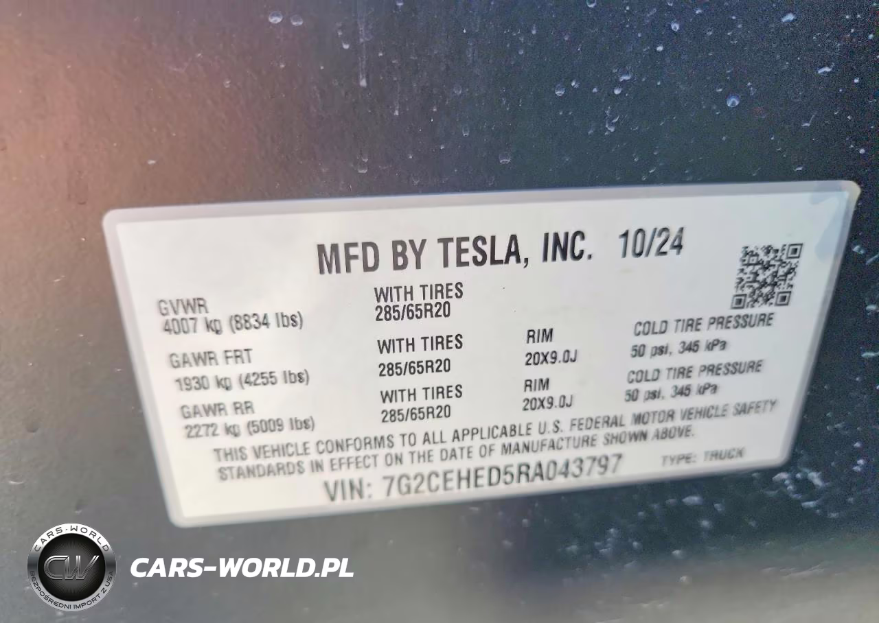 2024 Tesla Cybertruck VIN:7G2CEHED5RA043797 - 12