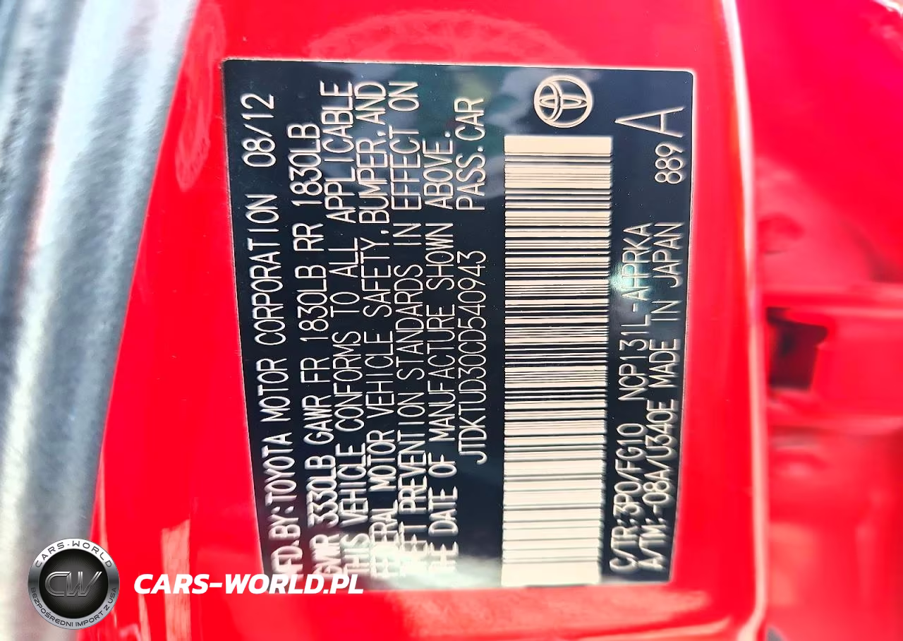 2012 Toyota Yaris 5-Door L VIN:JTDKTUD30CD540943 - 12
