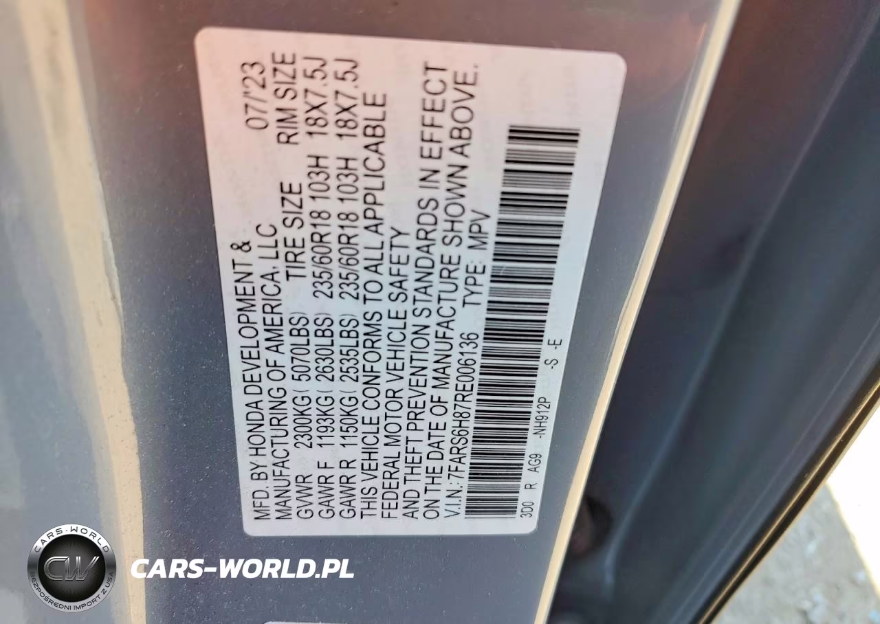 2024 Honda Cr-V Sport-L VIN:7FARS6H87RE006136 - 13