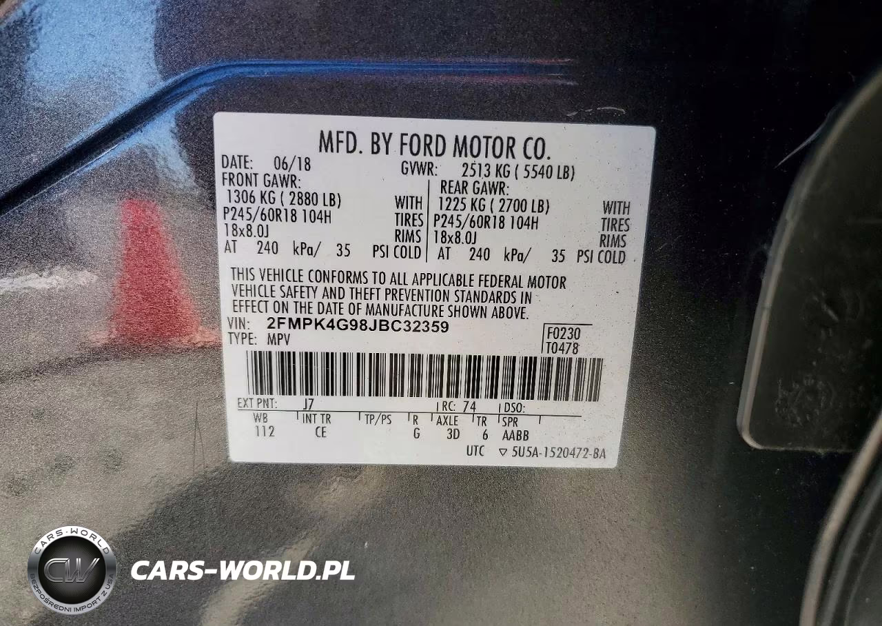 2018 Ford Edge Se VIN:2FMPK4G98JBC32359 - 13