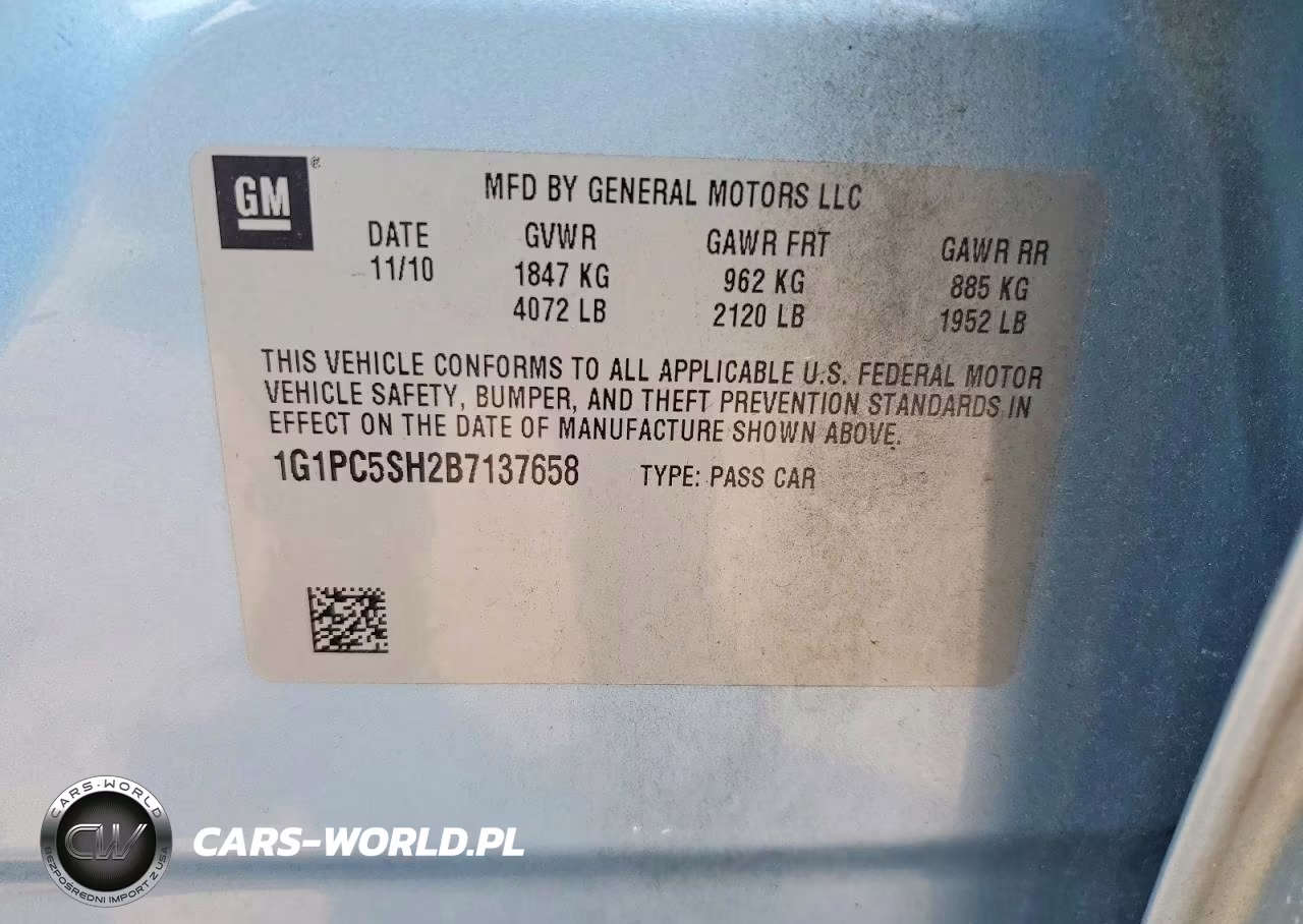 2011 Chevrolet Cruze Ls VIN:1G1PC5SH2B7137658 - 12