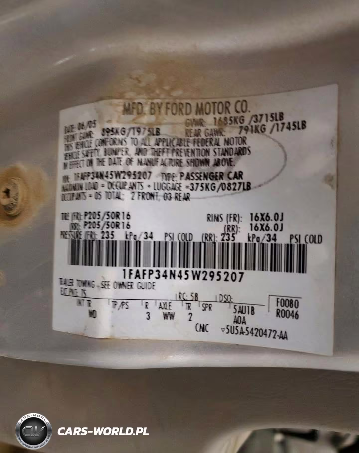 2005 Ford Focus Zx4 VIN:1FAFP34N45W295207 - 12