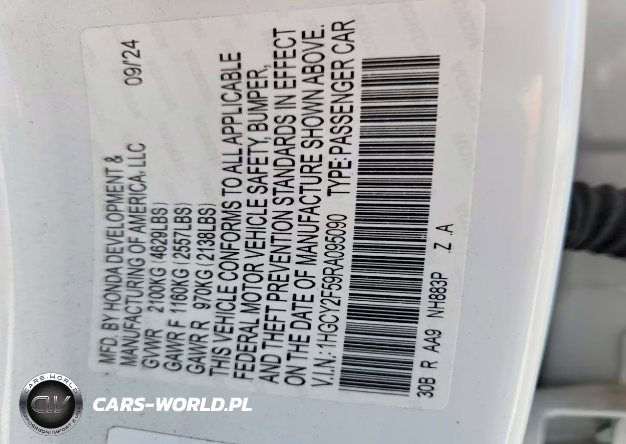 2024 Honda Accord Hybrid Sport VIN:1HGCY2F59RA095090 - 13