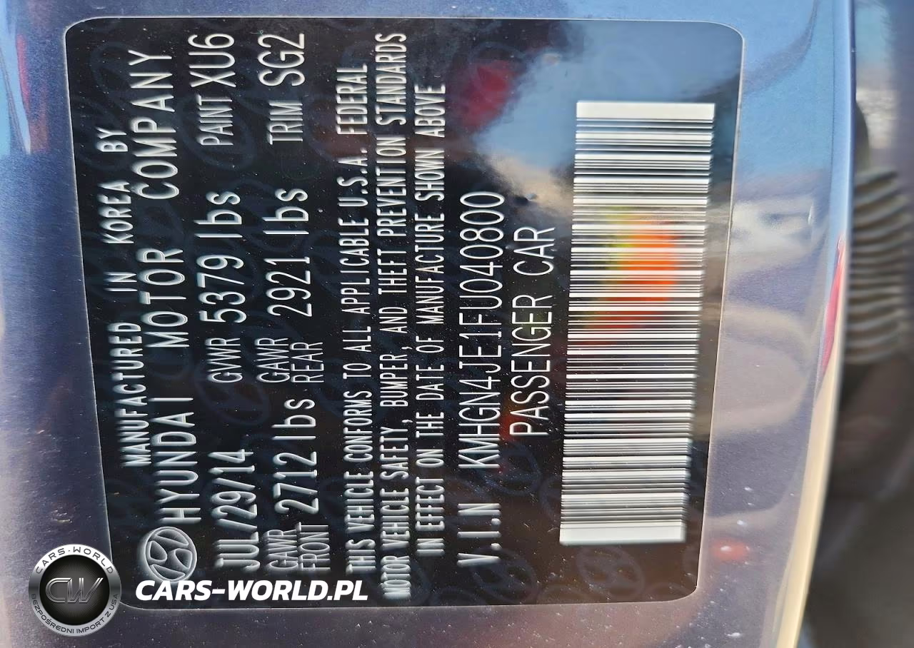 2015 Hyundai Genesis 3.8L VIN:KMHGN4JE1FU040800 - 12