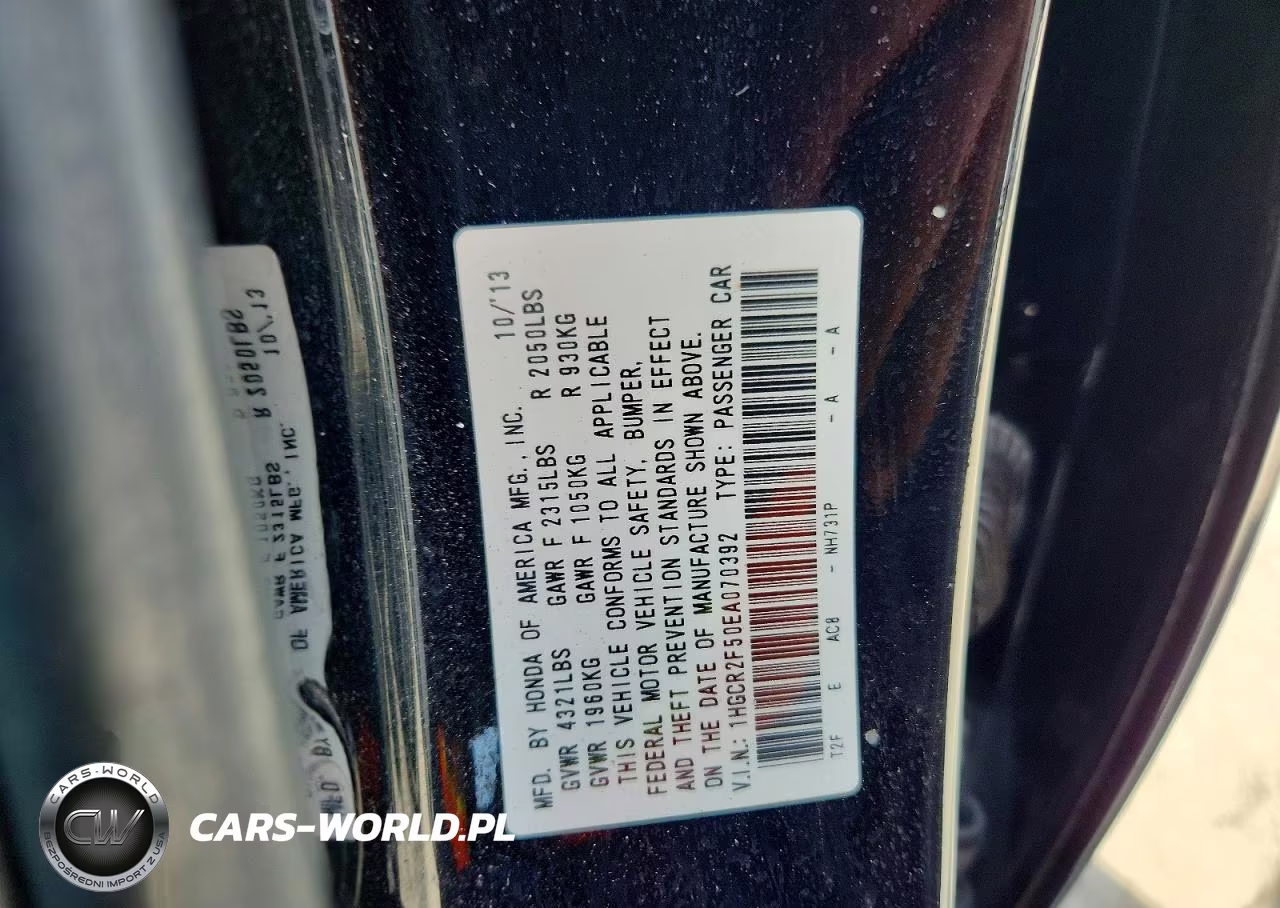 2014 Honda Accord Sport VIN:1HGCR2F50EA070392 - 12