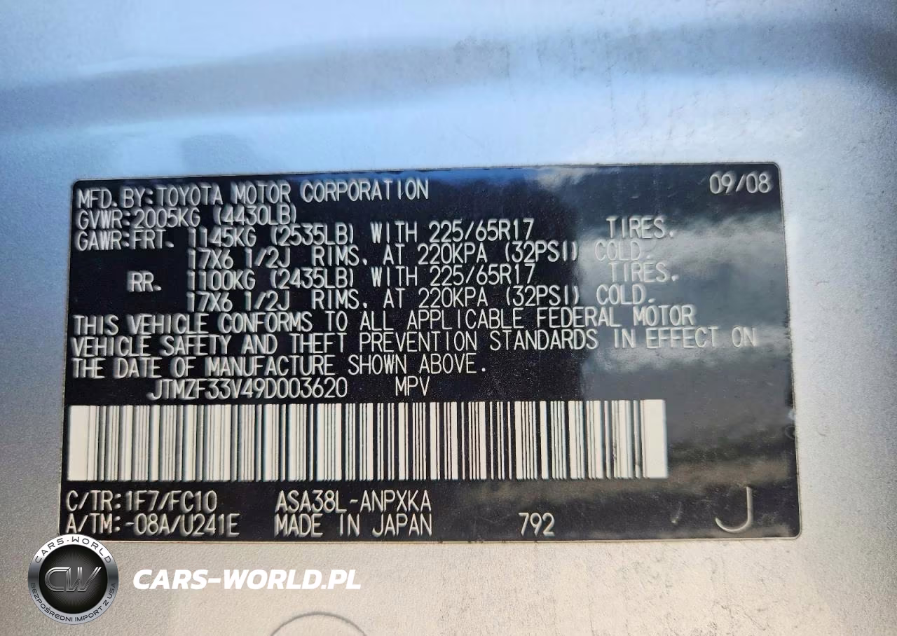 2009 Toyota Rav4 Base VIN:JTMZF33V49D003620 - 12
