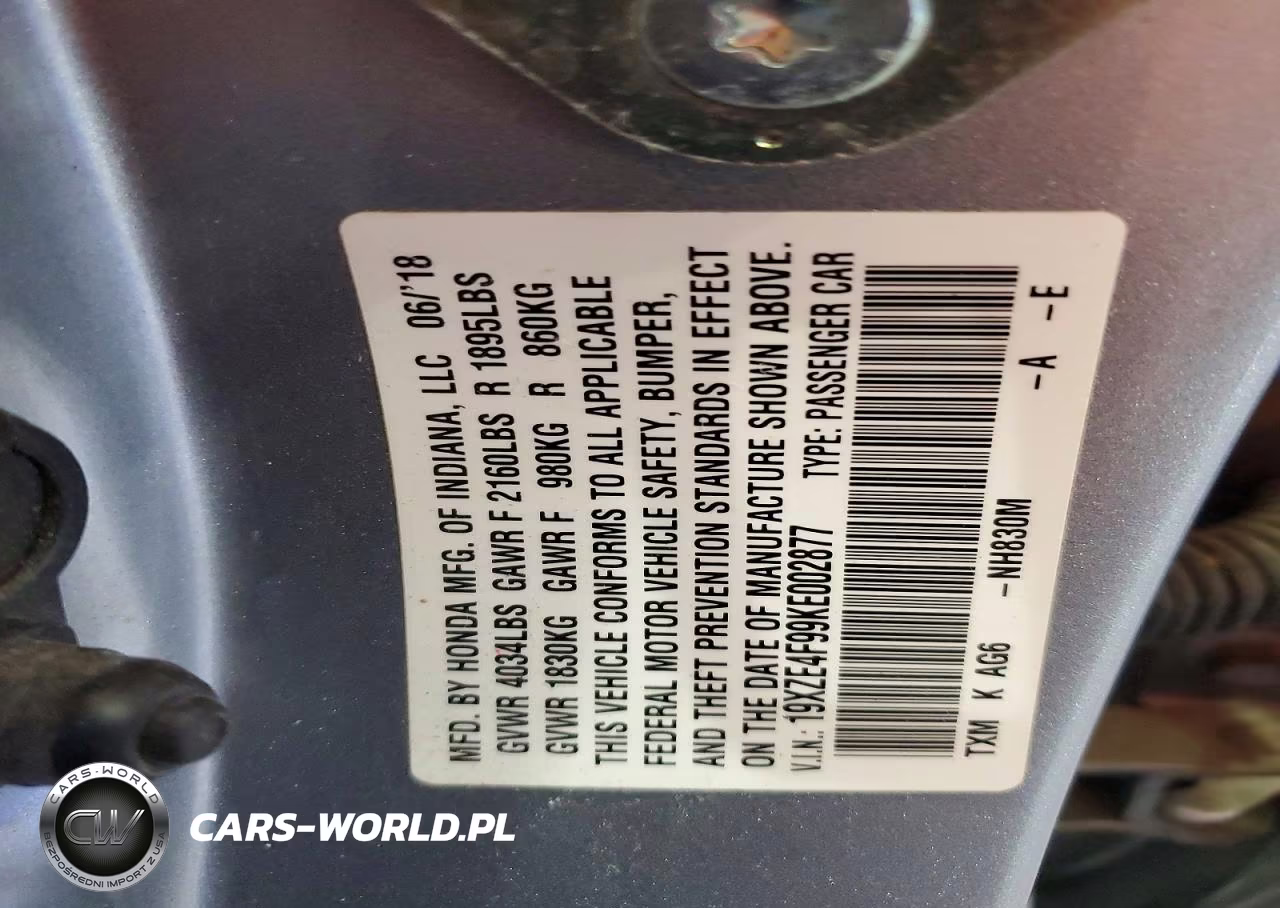 2019 Honda Insight Touring VIN:19XZE4F99KE002877 - 12