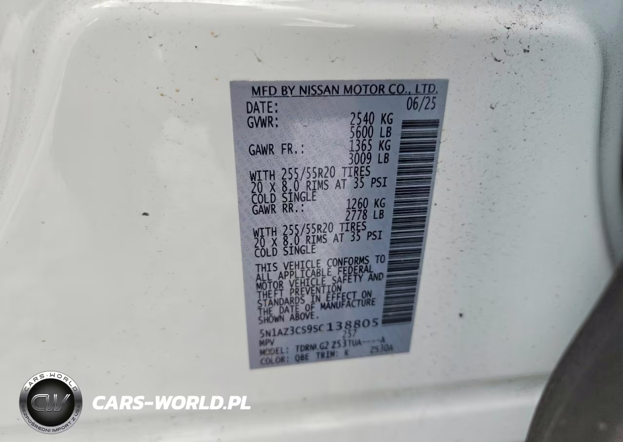 2025 Nissan Murano Sl VIN:5N1AZ3CS9SC138805 - 12