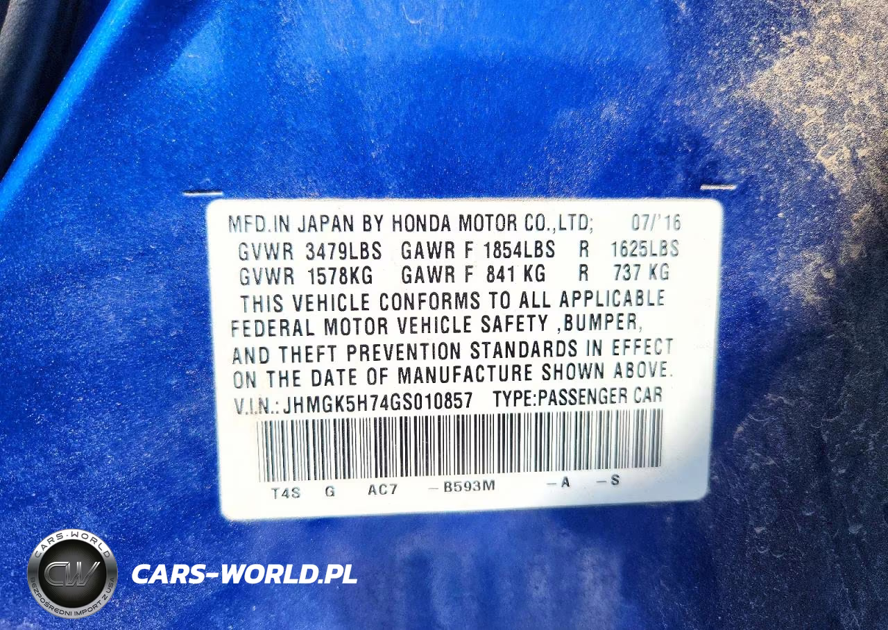 2016 Honda Fit Ex VIN:JHMGK5H74GS010857 - 12