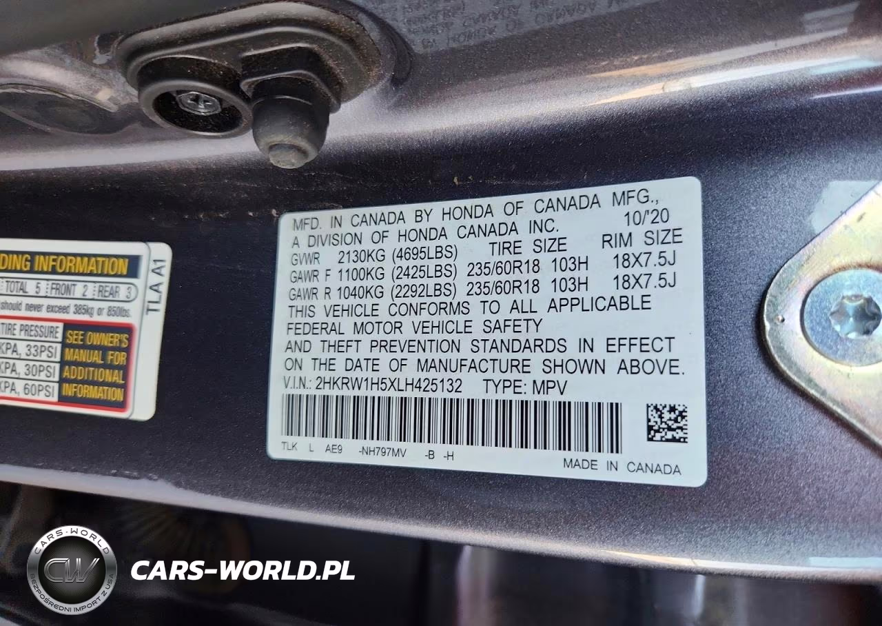 2020 Honda Cr-V 2Wd Ex VIN:2HKRW1H5XLH425132 - 13