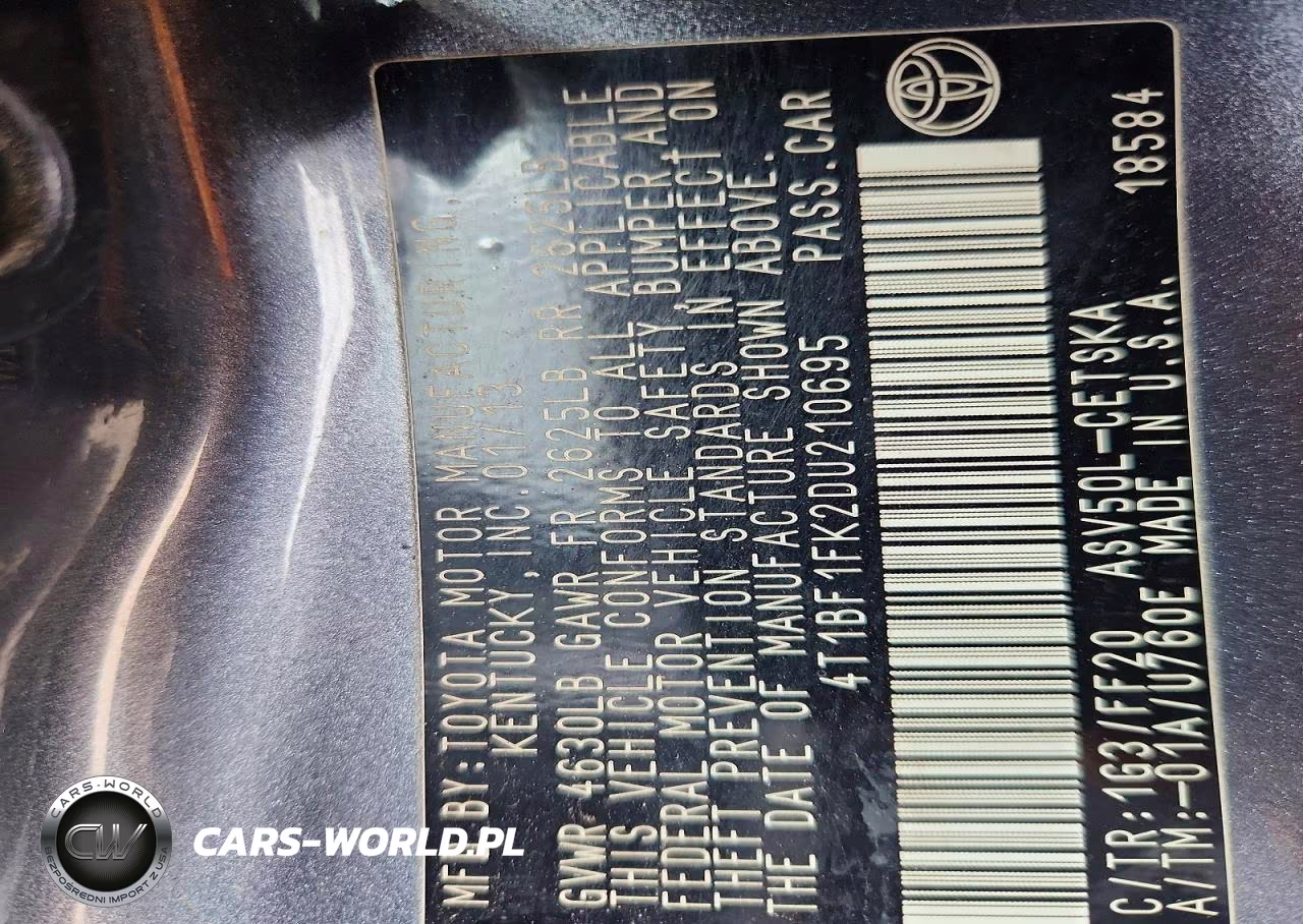2013 Toyota Camry Se VIN:4T1BF1FK2DU210695 - 12