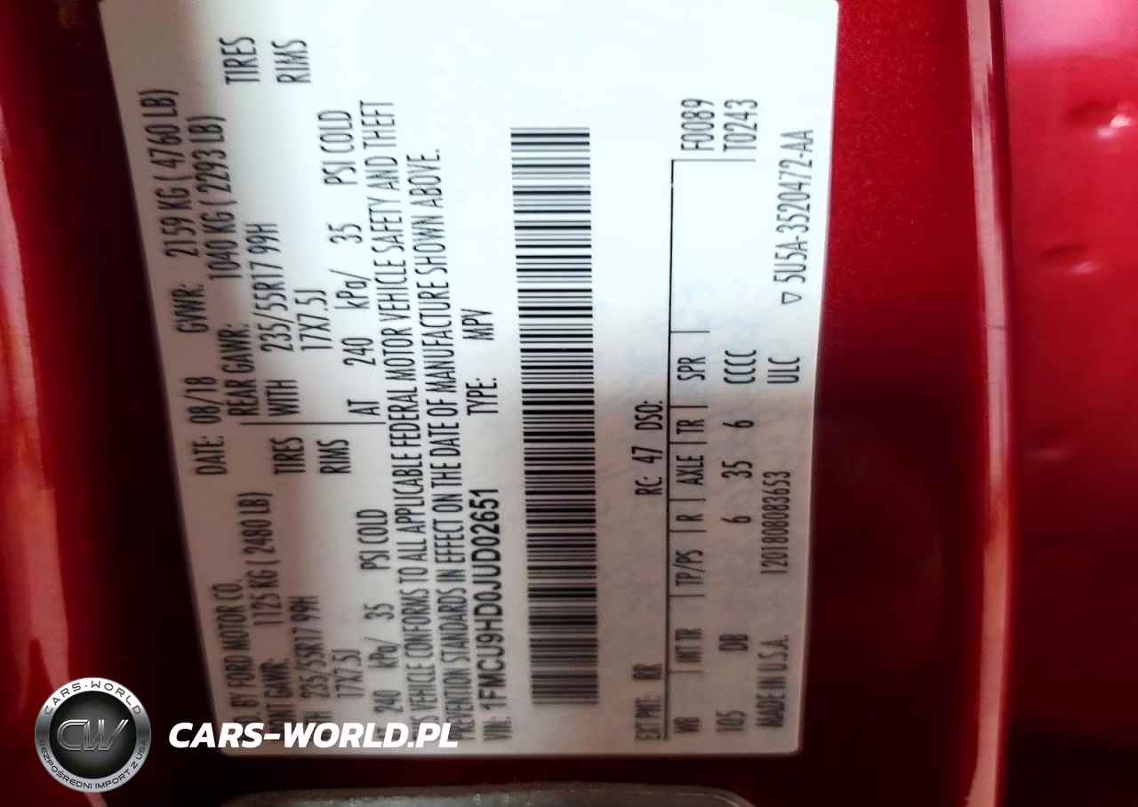 2018 Ford Escape Sel VIN:1FMCU9HD0JUD02651 - 13