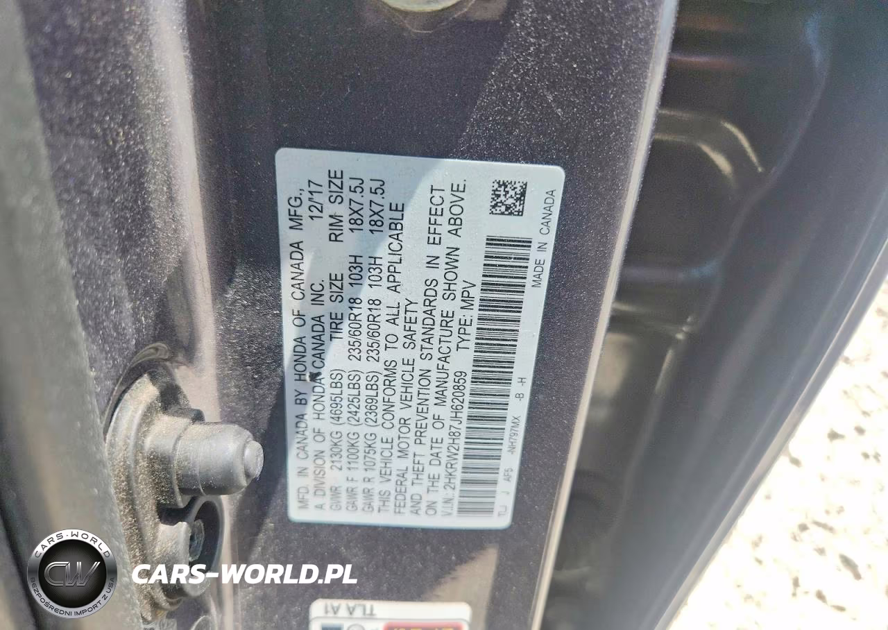 2018 Honda Cr-V Exl VIN:2HKRW2H87JH620859 - 13