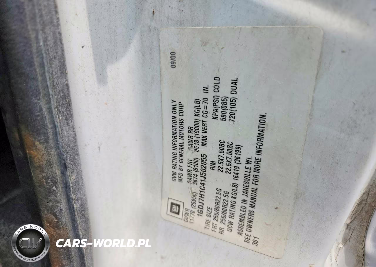 2001 GMC C-Series C7H042 VIN:1GDJ7H1C41J502055 - 13