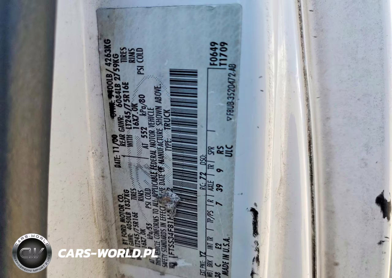 2001 Ford Econoline E350 Super Duty Van VIN:1FTSS34F81HA70402 - 13