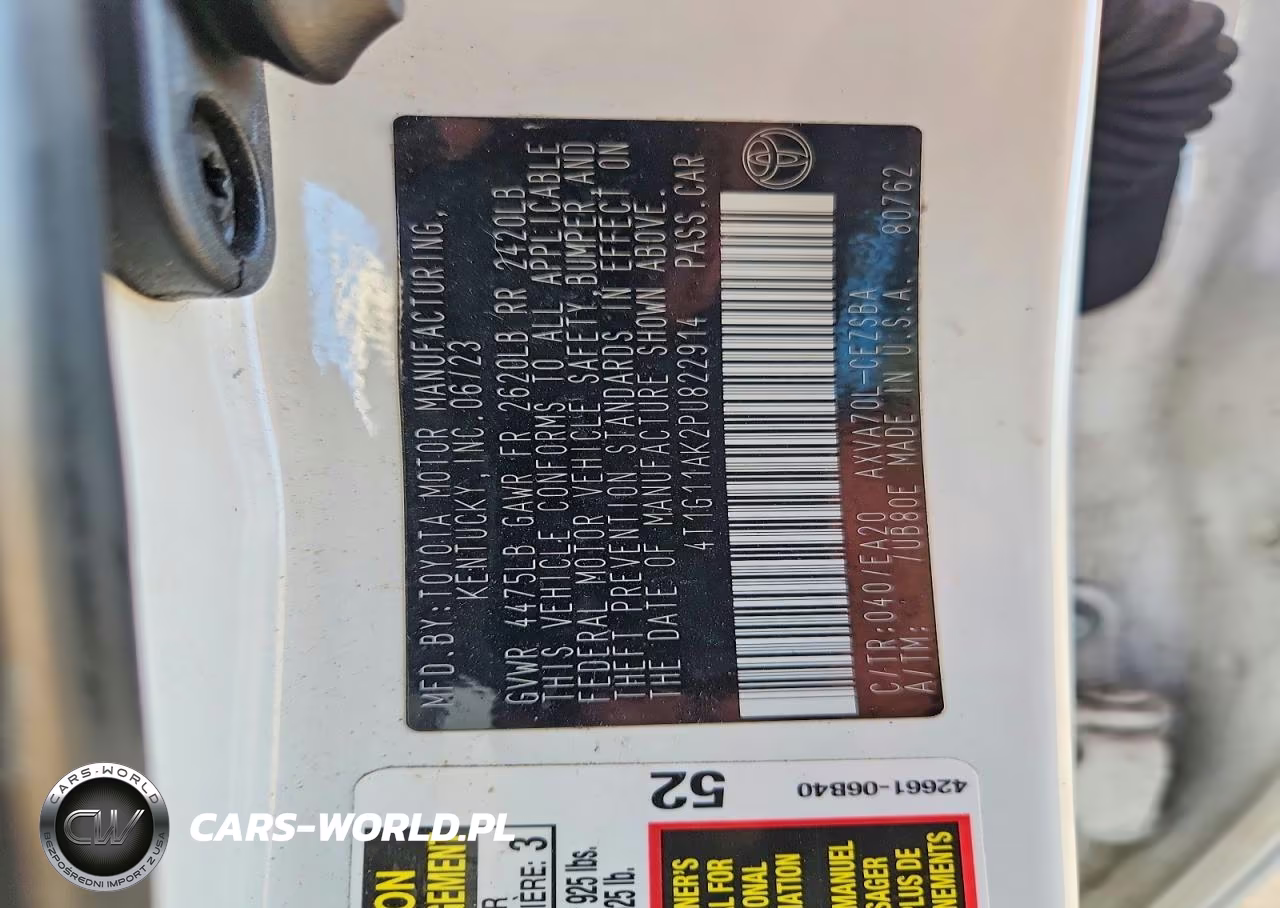 2023 Toyota Camry Se VIN:4T1G11AK2PU822914 - 12