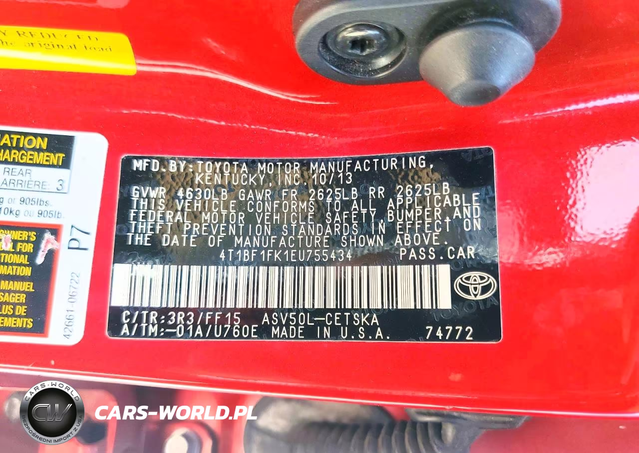 2014 Toyota Camry Se VIN:4T1BF1FK1EU755434 - 12